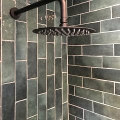Shower area metro tiling, bathroom refurbishment, Thomson Properties