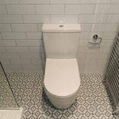 Patterned tile bathroom flooring Thomson Properties