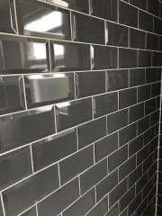 Grey metro wall tiles, bathroom refurbishment - Thomson Properties