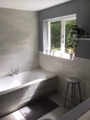 Grey complete bathroom refurbishment - Thomson Properties