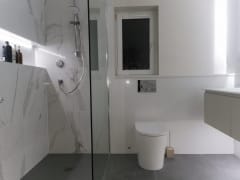 Illuminated bathroom niche, complete bathroom refurbishment, fitted by Thomson Properties