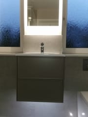 Bathroom lighting, illuminated bathroom mirror, bathroom refurbishment by Thomson Properties