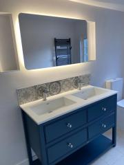 Double bathroom vanity unit, bathroom refurbishment by Thomson Properties, Kitchen & Bathroom Refurbishment Specialists, Surrey and Sussex
