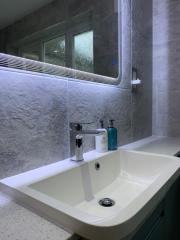 Illuminated bathroom mirror surround, bathroom refurbishment, Thomson Properties
