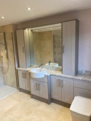 Large bathroom units, neutral colours, bathroom fitting surrey sussex, Thomson Properties