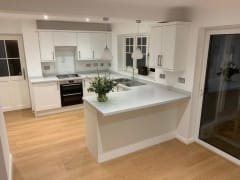 White shaker style kitchen refurbishment by Thomson Properties